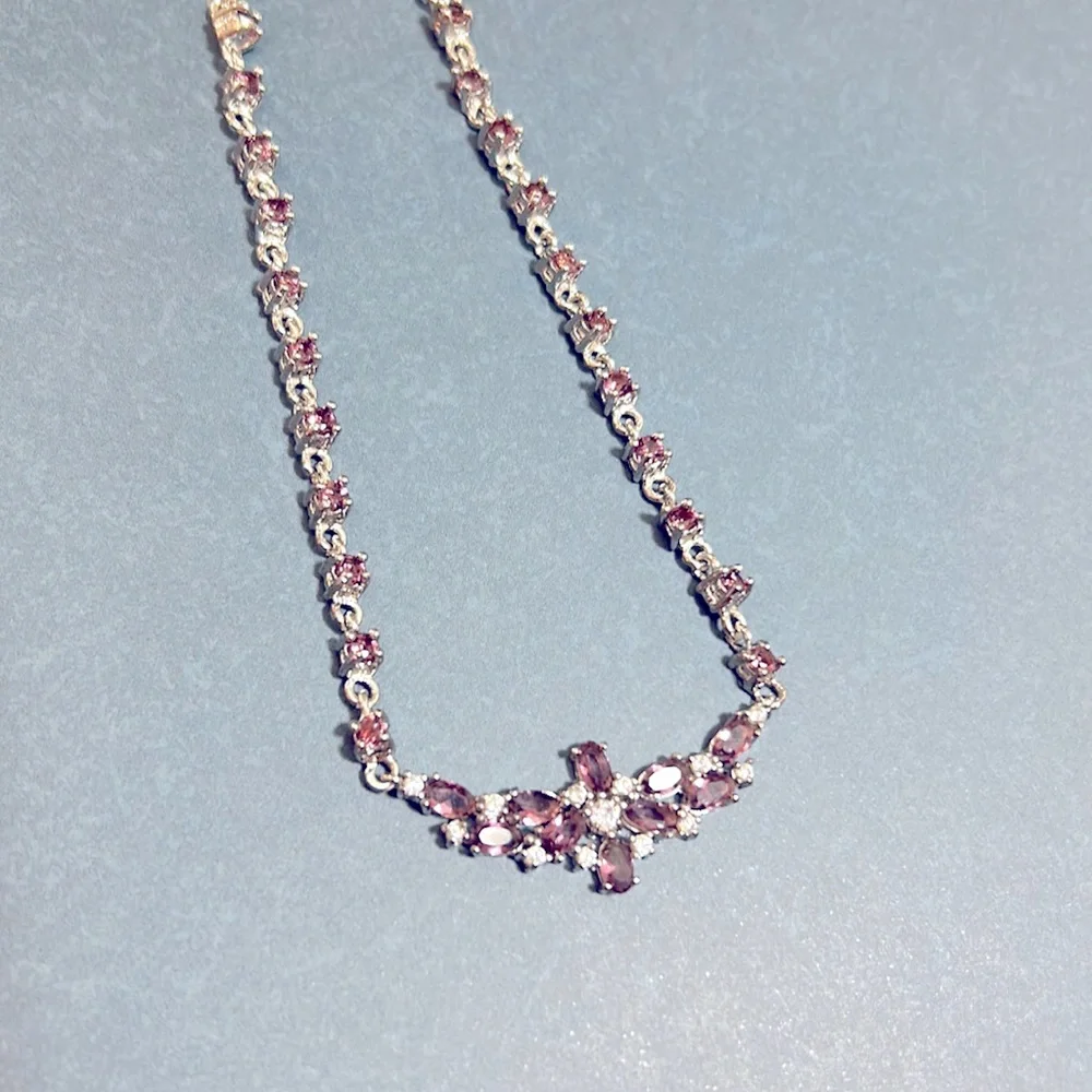 Amethyst and CZ necklace - Picture 2 of 6